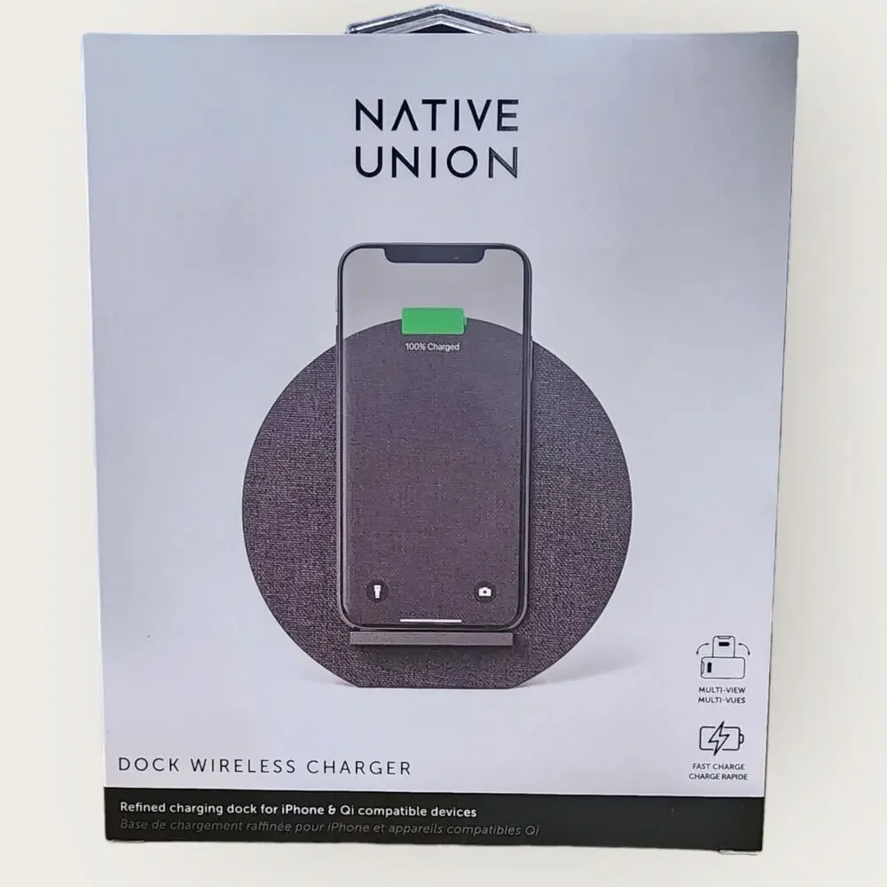 Native Union Dock Wireless Charger – Dark Grey – NWT